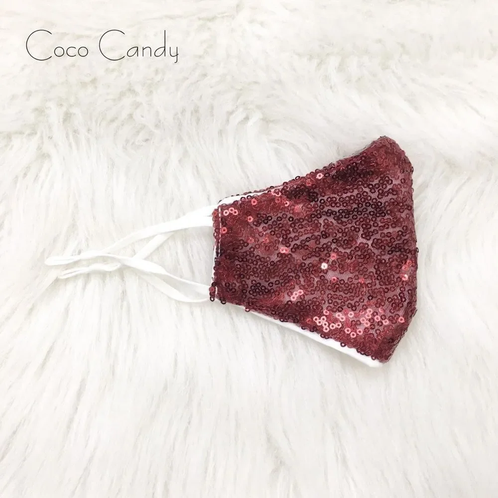 🆕Luxury Red Sequin Face Mask